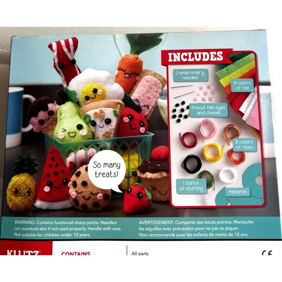 KLUTZ 100% Certified Sew MINI TREATS 18 Food Plushies Stitch & Stuff Craft Kit - Picture 2 of 6